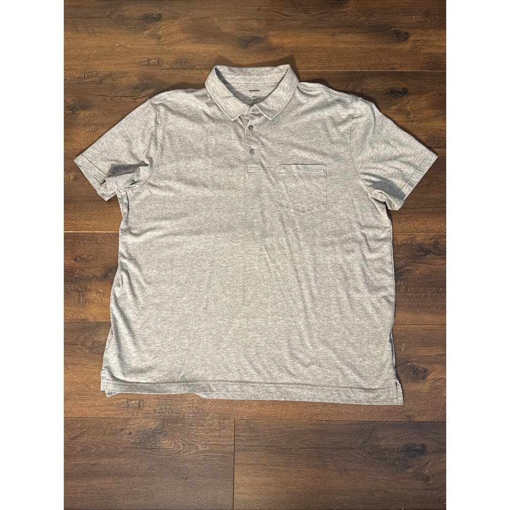 Sonoma Goods For Life Performance Polo Shirt Men's Gray Short Sleeve Rayon Blend - Picture 7 of 7